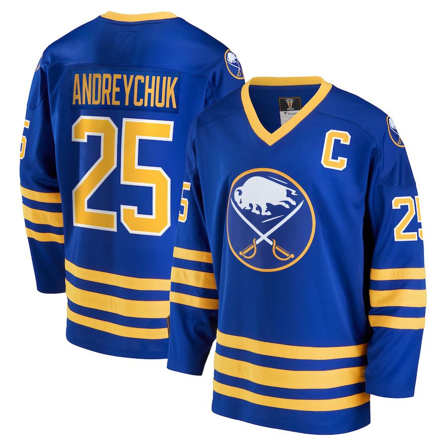 Men Buffalo Sabres #25 Dave Andreychuk Fanatics Branded Royal Breakaway Retired Player NHL Jersey->buffalo sabres->NHL Jersey